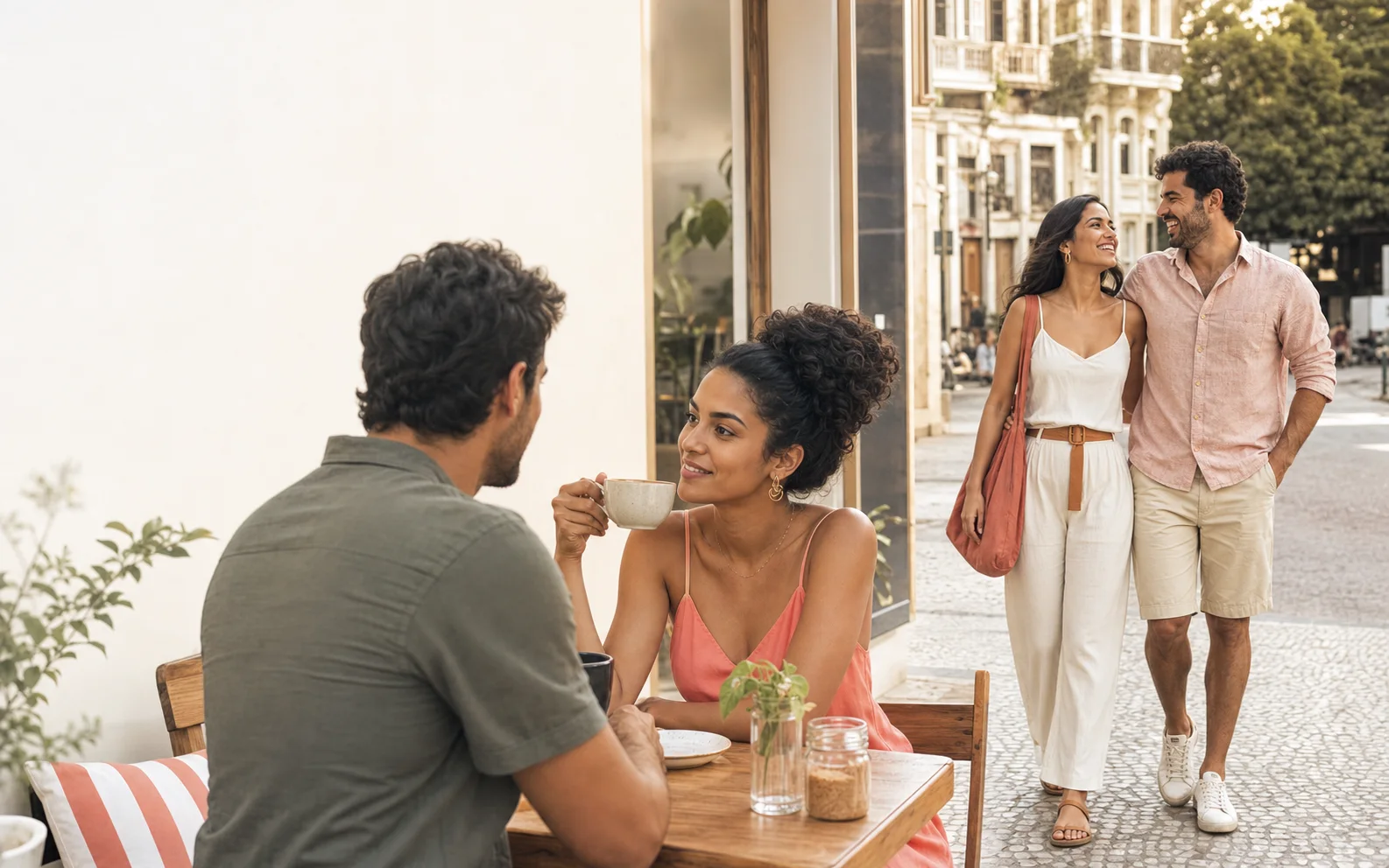 Pessoas adultas conversando em encontros casuais
